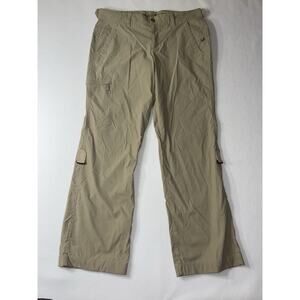Eddie Bauer Sport Pants Womens 12 Stretch Khaki Nylon Pants/Capri Outdoor Hiking